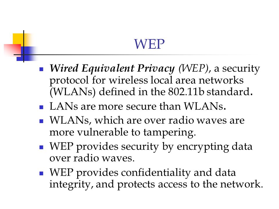 Wired Equivalent Privacy (WEP) - ppt video online download